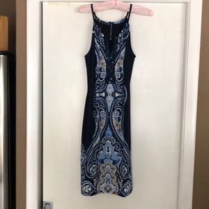 Navy bejeweled dress